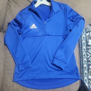 Womens Adidas Quarter Zip Blue Pullover.  Small